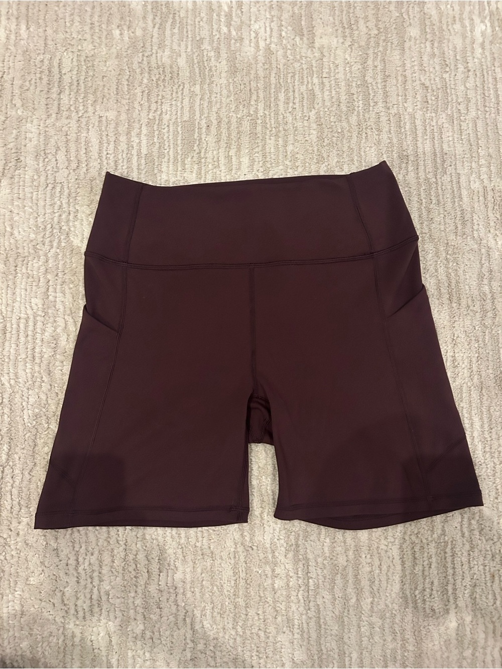 Fabletics High-Rise Bike Shorts — Deep Wine